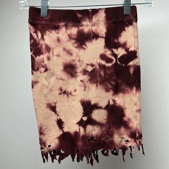 KIKIRIKI BORDEAUX PINK TIE-DYE TURTLENECK TOP & SKIRT SET M - Picture 9 of 9